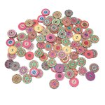 100 pcs boutons en bois r�tro fleur motif durable 25mm diy accessoires pour couture artisanat