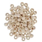 100 pcs perles en bois trou rond collier boule entretoise dcoration diy bijoux accessoires 20mm