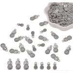 100 pendentifs ananas, 2 tailles, en alliage d'argent antique tibtain. breloques d't pour bracelet ...