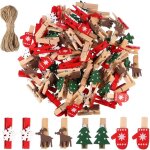 100 pi�ces mini pinces a linge en bois petit papier photo clips noir