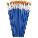 100 pinceaux plats, petit pinceau en vrac pour la peinture, pinceaux a cheveux en nylon acrylique aquarelle ...