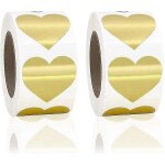 1000 pi�ces gold heart stickers pour autocollants d�coratifs auto - adh�sif 25 mm coeur sticky lables ...