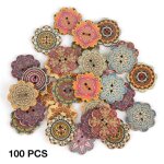 100pcs coloré bois boutons en bois 2 trous couture scrapbook artisanat (#1) 100pcs coloré bois boutons en bois 2 trous couture scrapbook artisanat (#1)