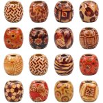 100pcs perles en bois pour l¿artisanat, perles de grand trou pour macrame pour bracelet collier bijoux ... 100pcs perles en bois pour l¿artisanat, perles de grand trou pour macrame pour bracelet collier bijoux ...