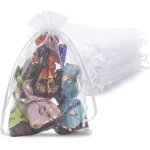 100pcs premium sheer drawstring organza bags, 4x6 pouces bijoux sac cadeau candy pouch pour f�te, bijoux, ...
