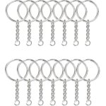 100pcs split key ring avec cha�ne 1 pouce, split key ring avec cha�ne silver color metal split key chain ...