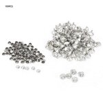 100pcs10mm métal strass rivets clous pointes décoration (bord argenté blanc cristal) 100pcs10mm métal strass rivets clous pointes décoration (bord argenté blanc cristal)