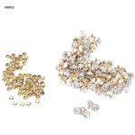 100pcs10mm métal strass rivets clous pointes décoration (bord or + cristal blanc) 100pcs10mm métal strass rivets clous pointes décoration (bord or + cristal blanc)