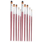 10pcs artiste pinceau ensemble huile acrylique aquarelle gouache peinture dessin pinceau ensemblebourgogne ...