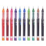 10pcs stylos a bille roulante, stylos a encre a s�chage rapide, stylos a pointe fine de 0, 5 mm stylos ...