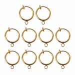 10pieces round brass clip - on hoop boucles doreilles pour oreilles non perces boucle doreille diy ...