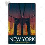 11. 8x15. 7 pouces - affiche vintage new york, plaque mtallique rtro britannique, caf, bar, maison, ...