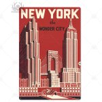 11. 8x15. 7 pouces - affiche vintage new york, plaque mtallique rtro britannique, caf, bar, maison, ...