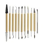 11 kit de sculpture en argile, sculpture a la cire lissante, outils en c�ramique, fa�onneuses polym�res, ...