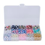 1140 pcs bote abs imitation perles rondes non trou color perles artificielles pour bijoux bricolage ...