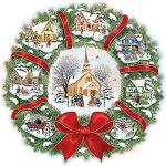 11ct cross stitch embroidery kit couronne de no�l imprim� pour l'artisanat manuel