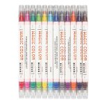12 couleurs double pointe couleur changeant couleur surligneur marqueurs stylos double extrmit couleur ...