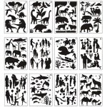 12 pcs mandala peinture modles parfait animal dessin pochoirs planche creuse pour bricolage peinture ...