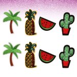 12 pi�ces ananas past�que cocotier patchs bricolage broderie applique pour vestes jean sacs v�tements ...