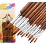 12 pices pinceaux peinture acrylique, nylon art pinceaux, pinceaux en nylon pour peinture acrylique, ...