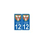 12 la salvetat - peyrals blason ville autocollant plaque sticker - couleur : droits - angles : droits ...