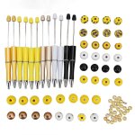 12 set en plastique perles stylos en vrac assortiment bois rond cristal intercalaire perles set encre ...