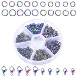 120x anneaux de saut colors avec fermoirs de homard bricolage artisanat pour pendentifs de boucles doreille ...