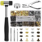120 ensembles de boutons - pression kit pour cuir, 12mm heavy duty snap fastenerspress stud cap avec ...