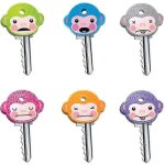 12pcs colors top key covers, flexible monkey key covers key covers couvercles de cls pour identifier ...