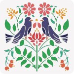 12x12 pouces folk art pochoir mod�les pour le scrapbooking, tissu, mur, meubles et d�cor de sol