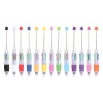 13 pieces stylos a perles en plastique, stylos a bille avec corps en vrac, stylos a bille a encre, stylos ...