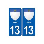 13 s�nas blason ville autocollant plaque sticker - couleur : arrondis - angles : arrondis