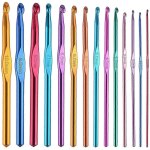 14 pcs multicolor aluminium crochet crochets aiguilles a tricoter artisanat fil 2 - 10mm