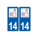 14 pont - l'vque logo ville autocollant plaque sticker - couleur : droits - angles : droits