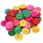 150 pcs couture bouton en bois bol forme 2 trous multicolore bricolage v�tements artisanat fournitures ...
