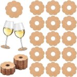 150 pcs papier verre a vin marqueurs 2. 8  vierge fleur verres a pied boisson nom tags burlywood / blanc ...