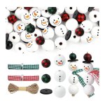 Perles en bois 16mm 20mm no�l impression perles en bois perles en bois pour decor bricolage fournitures ...