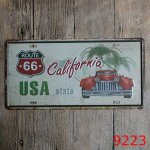 15x30cm - affiche murale en mtal texas us 66, signes en etain vintage, signe du nom de voiture du texas ...