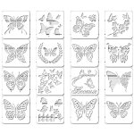 16 pcs pochoirs papillon r�utilisable mod�le papillon art peinture pochoirs pour peinture artisanat mur ...