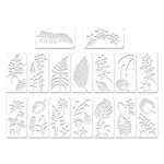 16 pices feuilles pochoir feuille rutilisable peinture pochoir feuille mur pochoir feuille modle de ...