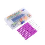 16 tailles diffrentes outil de couture crochet crochet aiguilles points de travail ensemble outil (violet) ...