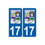 17 breuil - magn� logo ville autocollant plaque sticker - couleur : arrondis - angles : arrondis