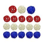 18 pcs rond en forme de boules dosier en rotin, pour le jour de lindpendance dcoration a la maison ...