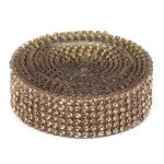 1m strass cristal verre maille banding fer sur applique robe de marie chaussures garniture (jaune)