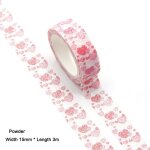 1pc 15mm largeur poudre washi floral paillet�, coeur washi papier cadeau ruban bricolage d�coration accessoire ...