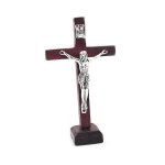 1pc croix en bois catholique catholique statue pour d�corations de la maison table croix debout crucifix ...