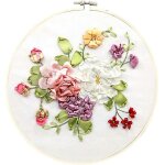 1set full range embroidery starter kit 35cm diy estamp� floral ruban de soie broderie kit d�butant point ...