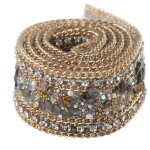 2. 5cm bricolage diamant maille wrap rouleau cristal strass chane garniture ruban dcoration (#01)