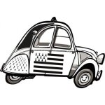 2 cv voitue bretagne autocollant sticker adhesif - taille : 4 cm