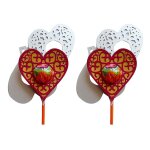 2 pcs cute lace heart die cuts diy album paper card lollipop holder cutting dies